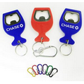 Wine Cup Shape Bottle Opener with Split Key Ring and Carabiner